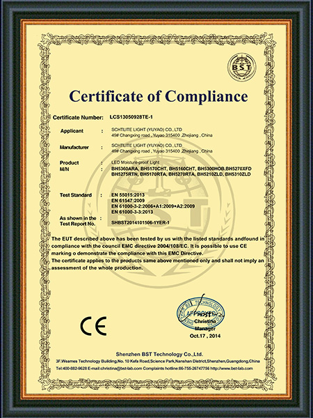 Certificación CE-EMC.LED PTL