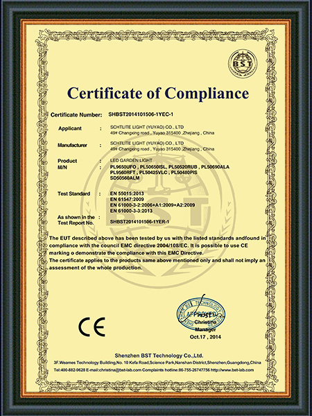 Certificación CE-EMC LED-PT
